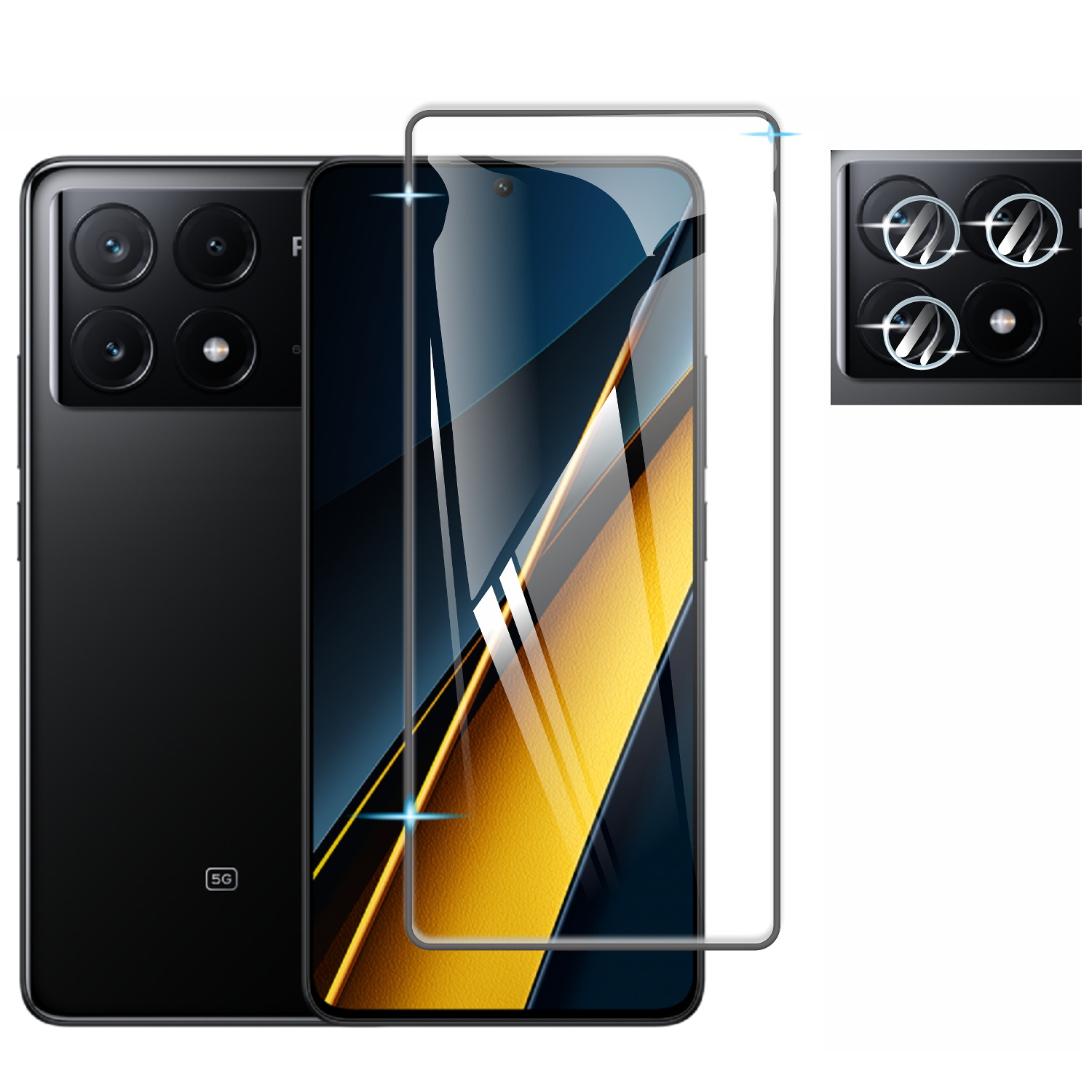 Pack Cristal Templado 9d Para Poco X6 Pro / Poco X6 5g + Micas Camaras