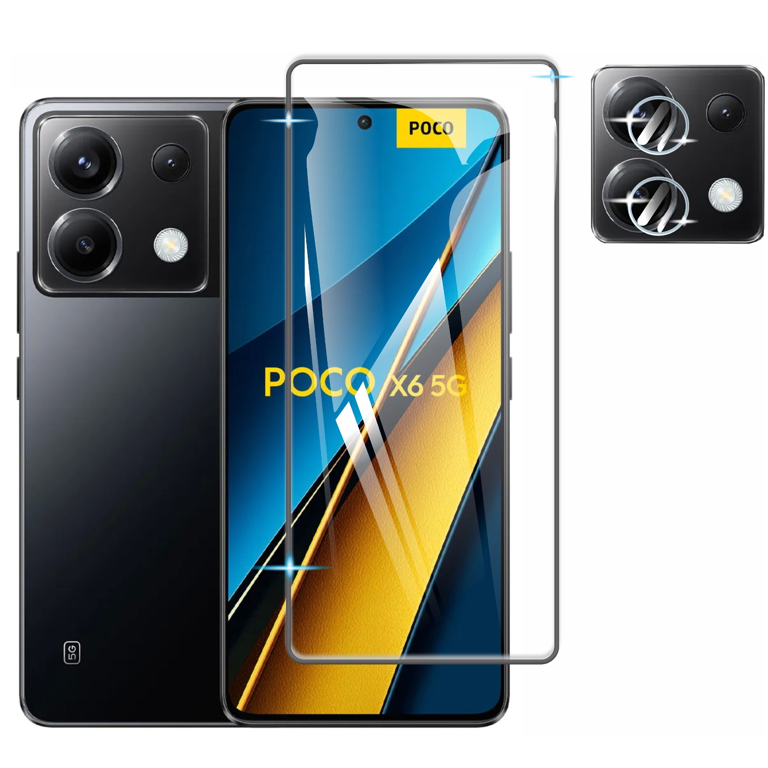 Pack Cristal Templado 9d Para Poco X6 Pro / Poco X6 5g + Micas Camaras