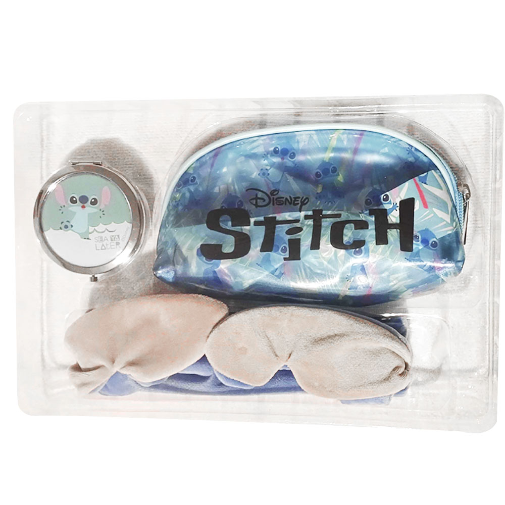 Set Belleza Disney Stitch Banda Para Cabello Bolsa Y Espejo
