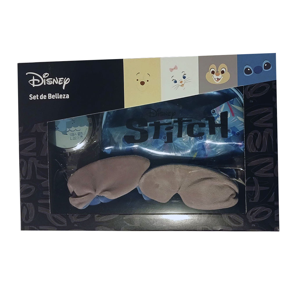 Set Belleza Disney Stitch Banda Para Cabello Bolsa Y Espejo