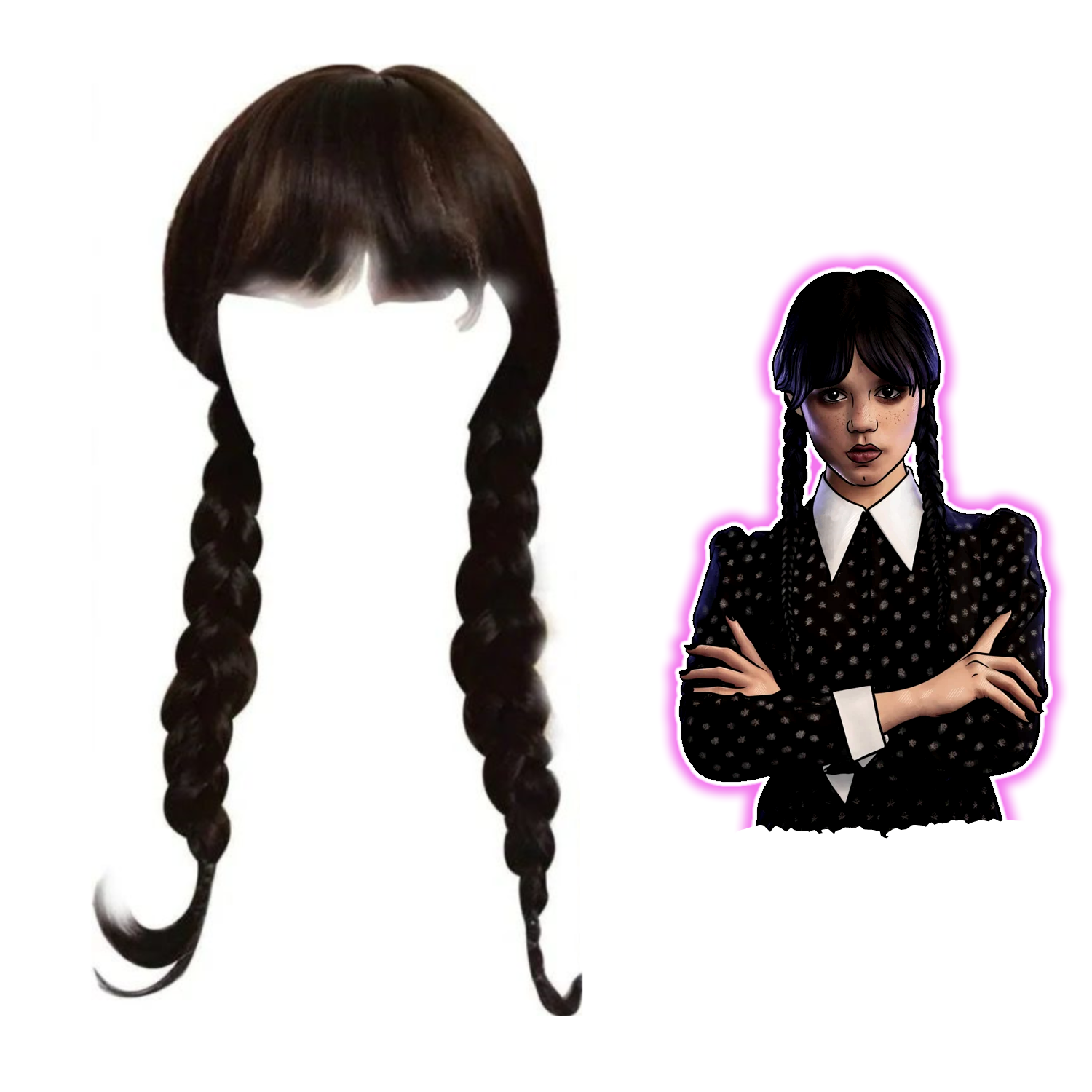 Peluca Para Niñas De Merlina Peluca Para Disfraz De Fiesta