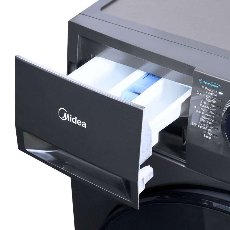 Lavasecadora Midea MF200D150WB/T Carga Frontal 15 Kg / 8 Kg Negra