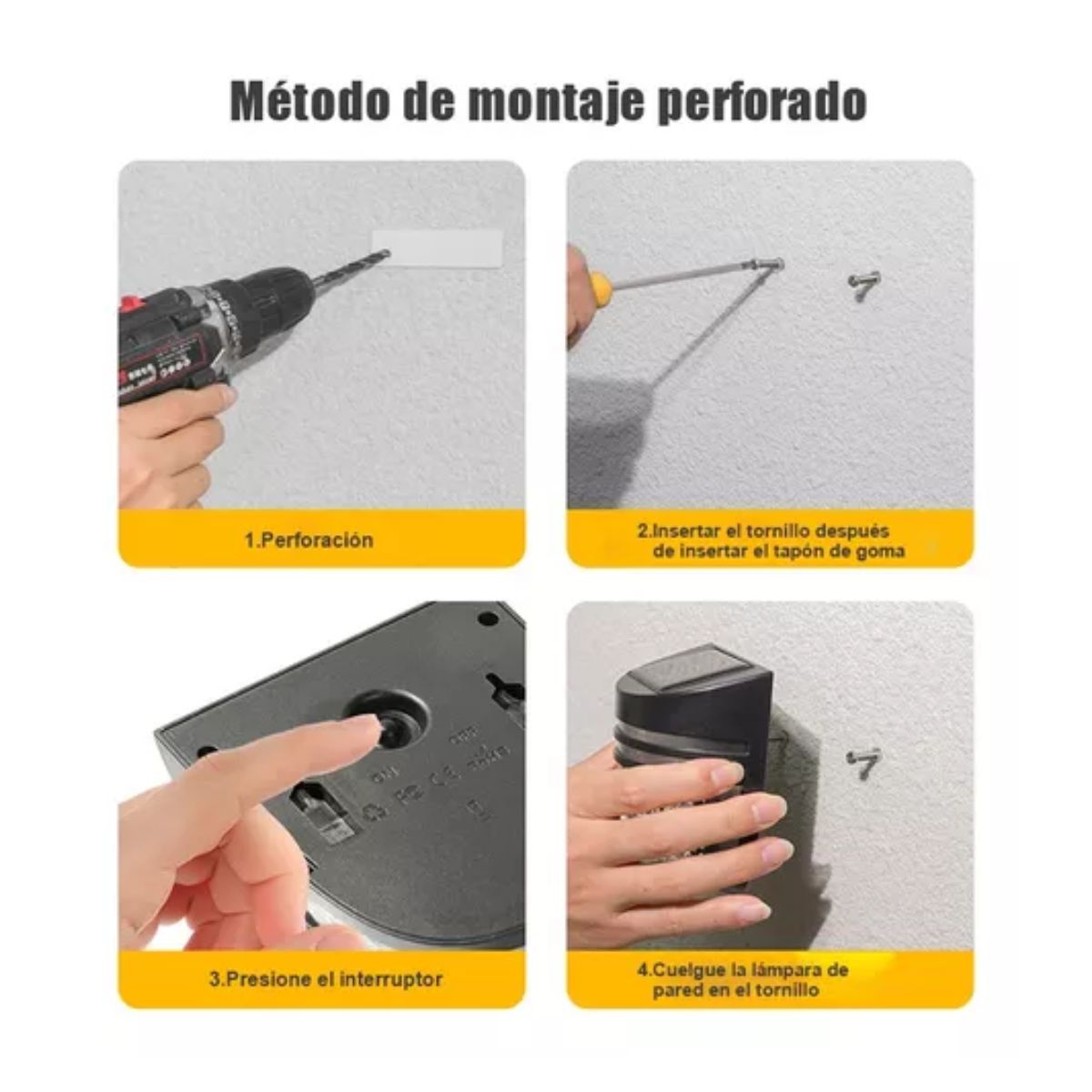 Lampara Solar Exterior Lampara Para Jardin Led Con Sensor negro