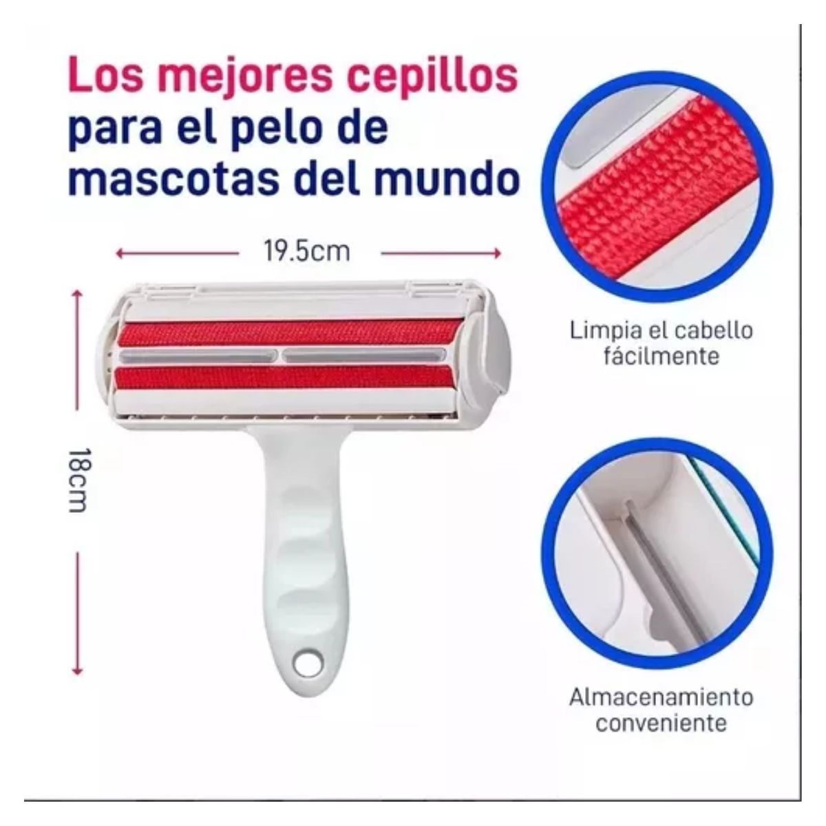 Rodillo Quita Pelusa Pelo Removedor Mascota Alfombra Muebles BLANCO