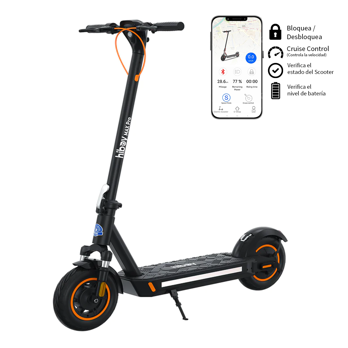 Scooter Eléctrico Hiboy Max Pro Máx. 35km/h 500w Color Negro