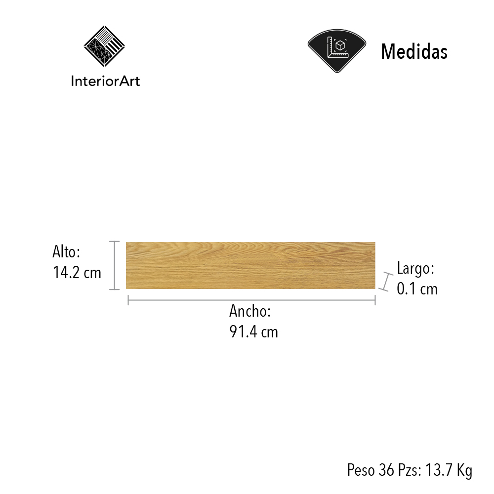 PISO AUTOADHESIVO TIPO DUELA 5 M2 COLOR CAFÉ CLARO