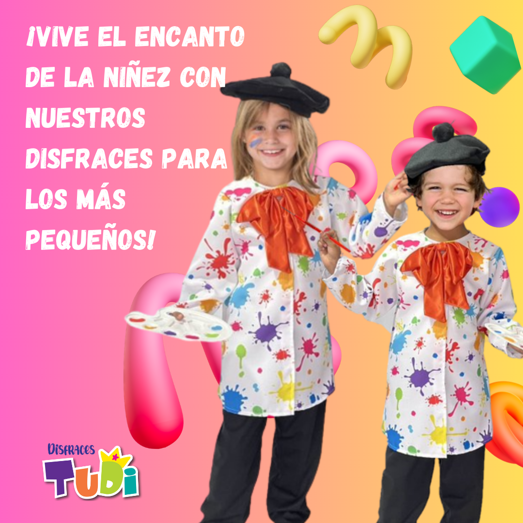 Traje de Pintor Artista - Disfraces Pintores para Niñas y Niños - Disfraz Arte