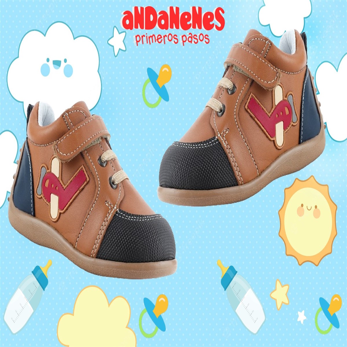 Zapato Niño Bebé Andanenes 100% Piel Arco Soporte 6447-c.