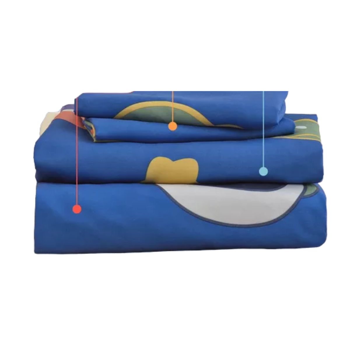 Juego De Sábanas Nino Matrimonial 4pz Ultrasuave Anti-ácaros Color azul-astronauta