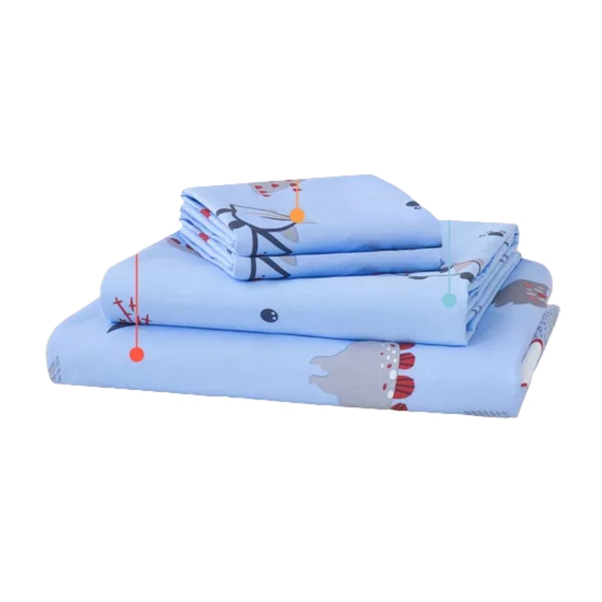 Juego De Sábanas Nino Matrimonial 4pz Ultrasuave Anti-ácaros Color Azul acero