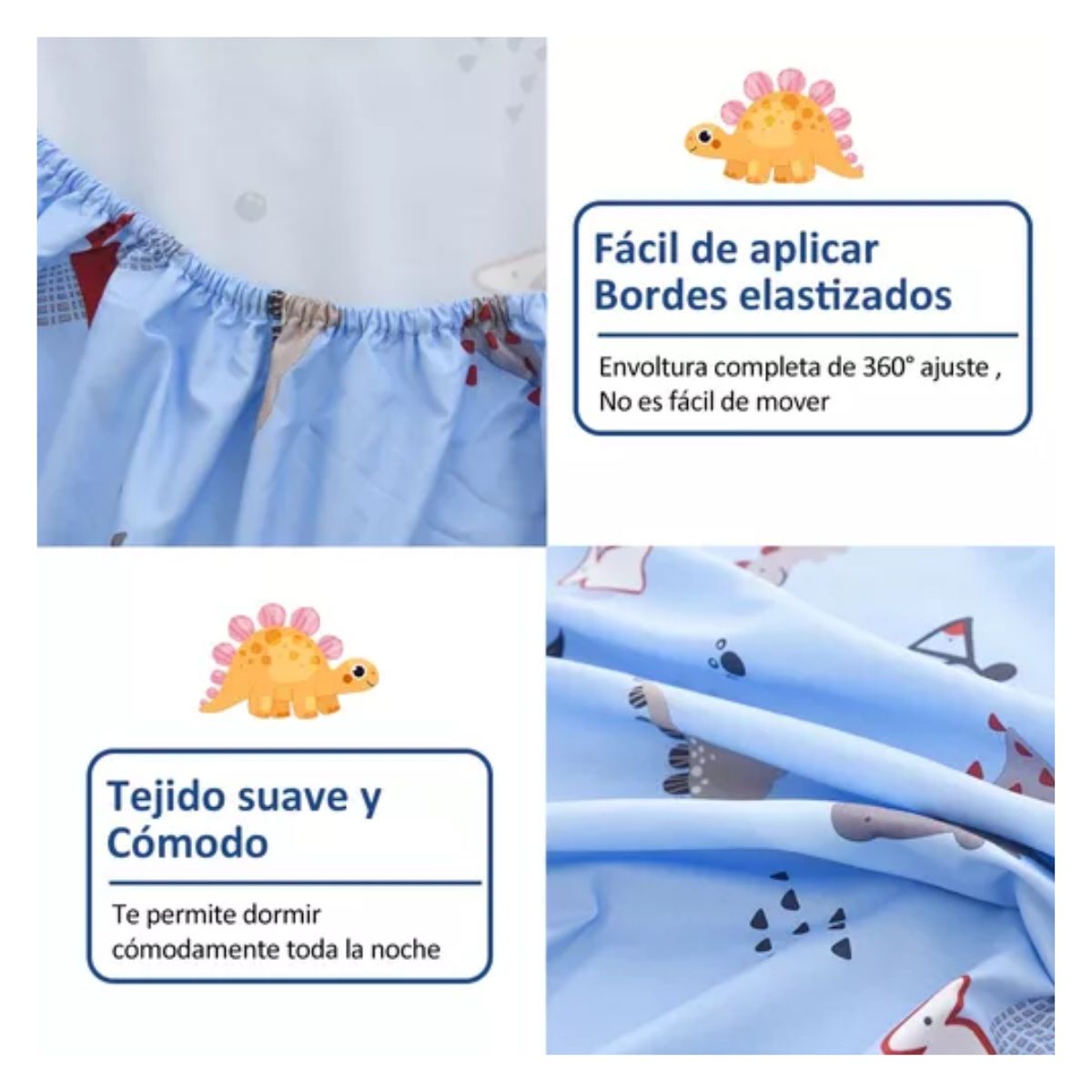 Juego De Sábanas Nino Matrimonial 4pz Ultrasuave Anti-ácaros Color Azul acero