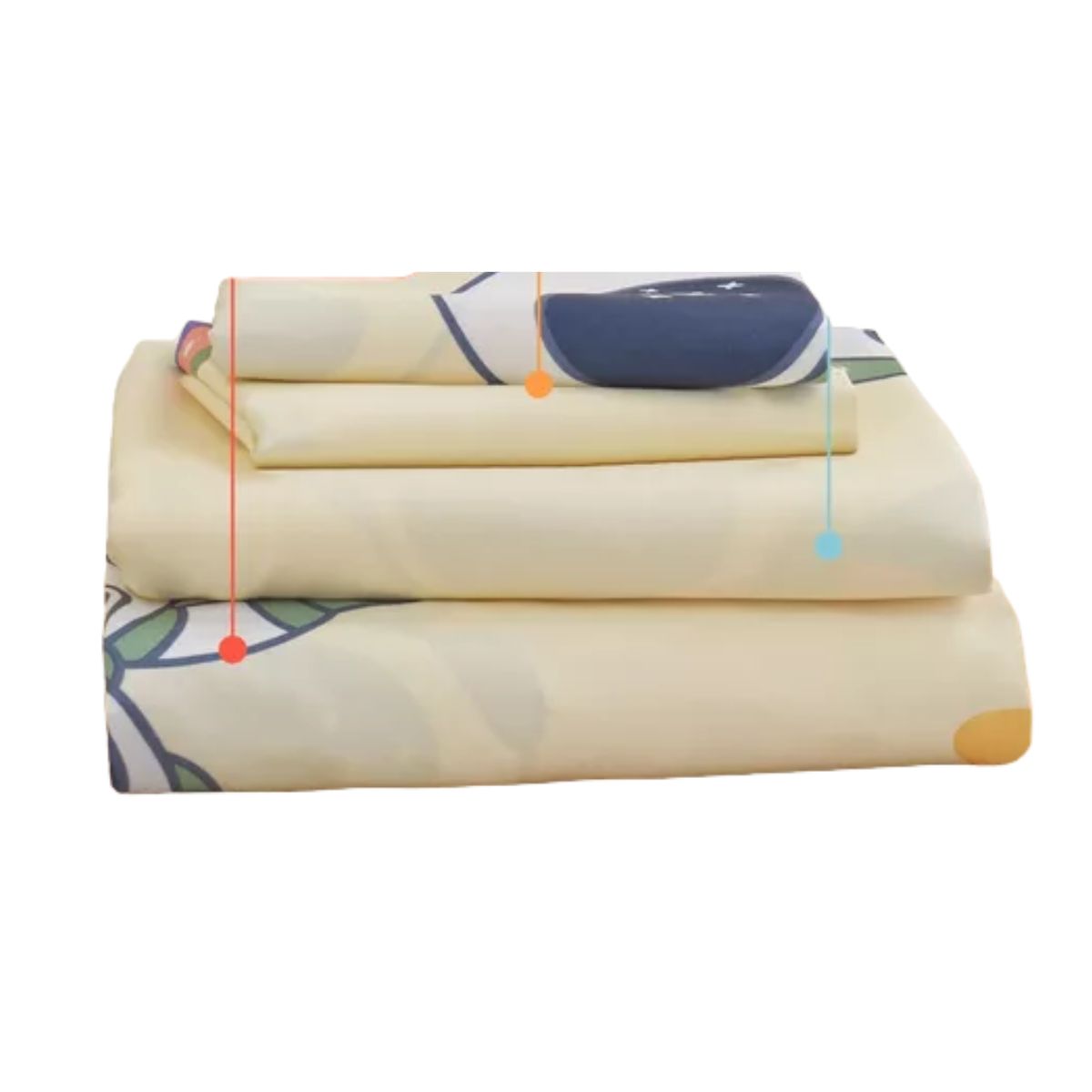 Juego De Sábanas Nino Matrimonial 4pz Ultrasuave Anti-ácaros Color Amarillo-astronauta