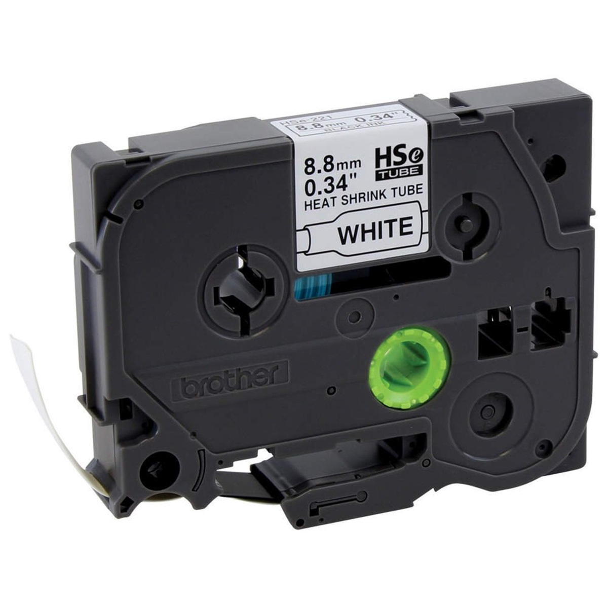 Cinta Brother HSE-221 Negro sobre Blanco 8.8mm x 1.5m