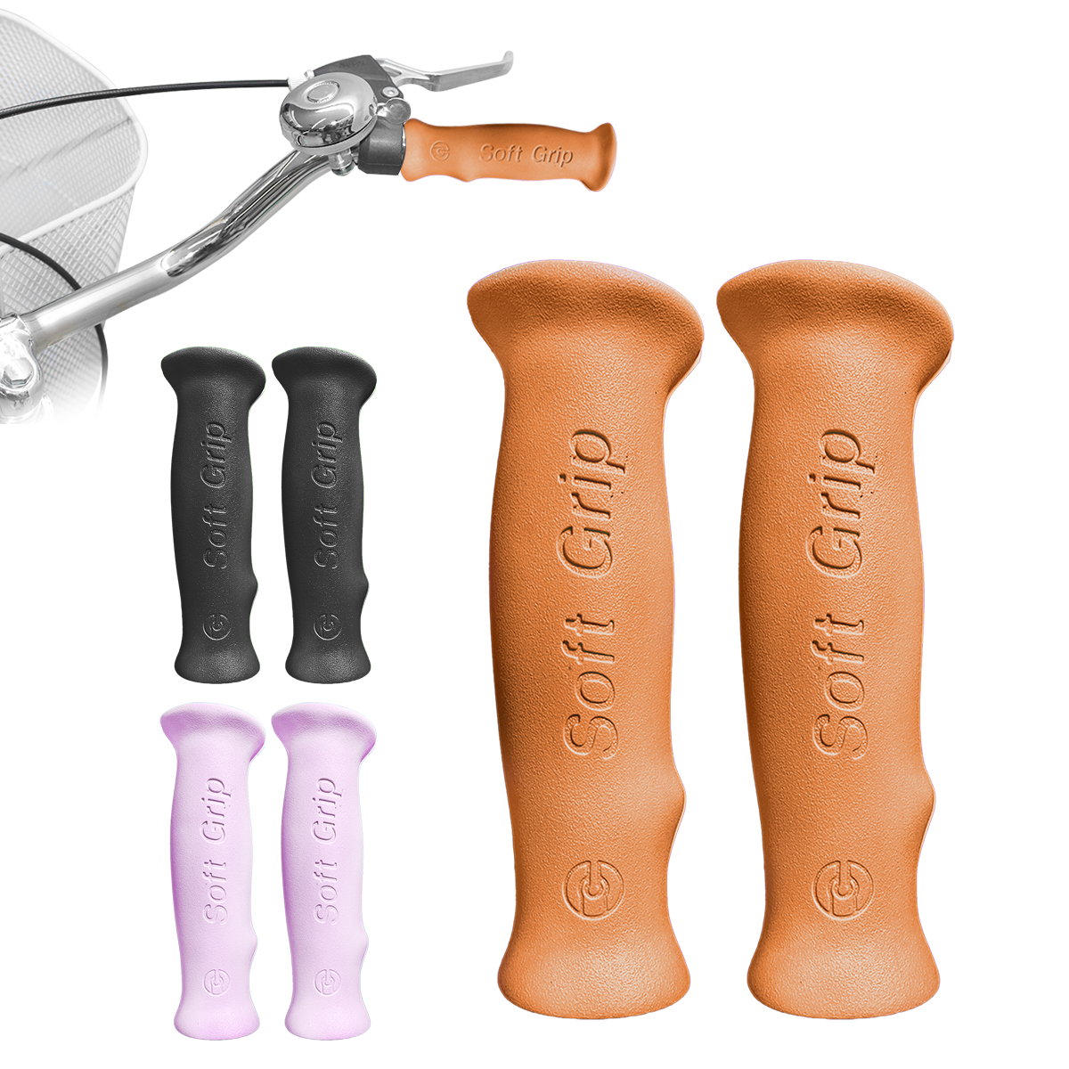 Puños Bicicleta Vintage Ergonómicos Hule 125mm Café