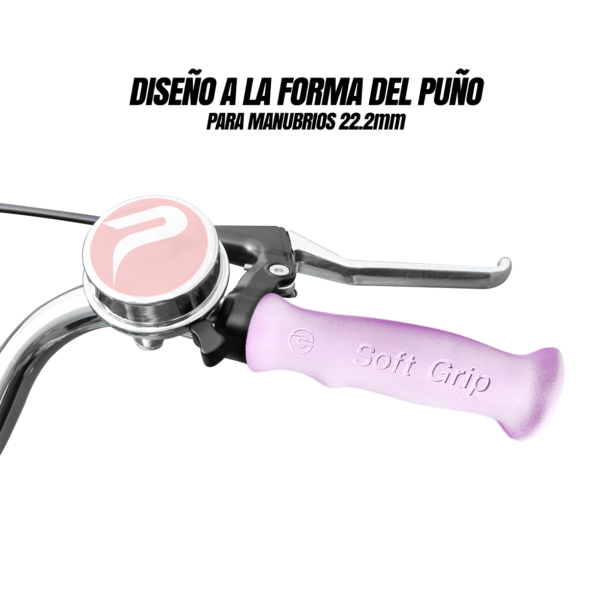 Puños Bicicleta Vintage Ergonómicos Hule 125mm Rosa.