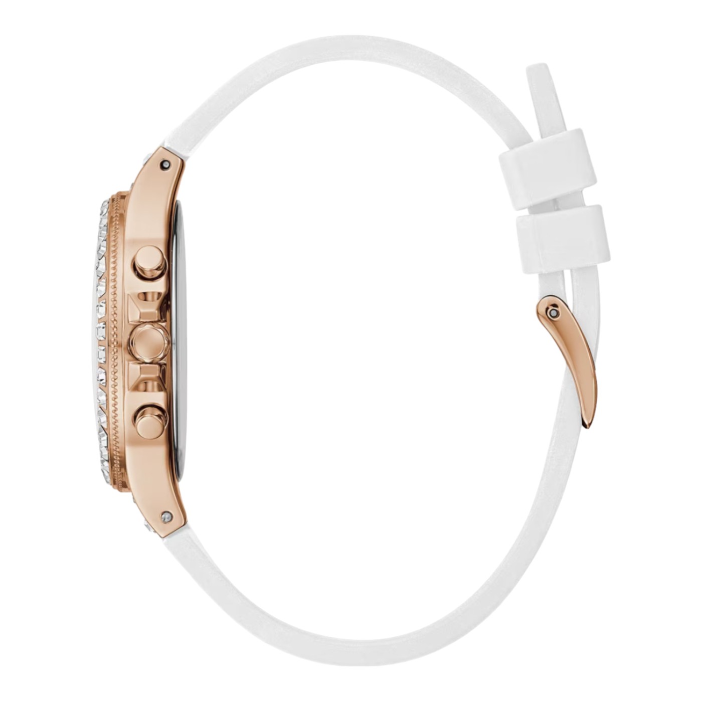 SET DE RELOJES GUESS EN PAREJA  PARA SAN VALENTÍN COLOR  PLATEADO Y BLANCO GW0575G1/GW0257L2