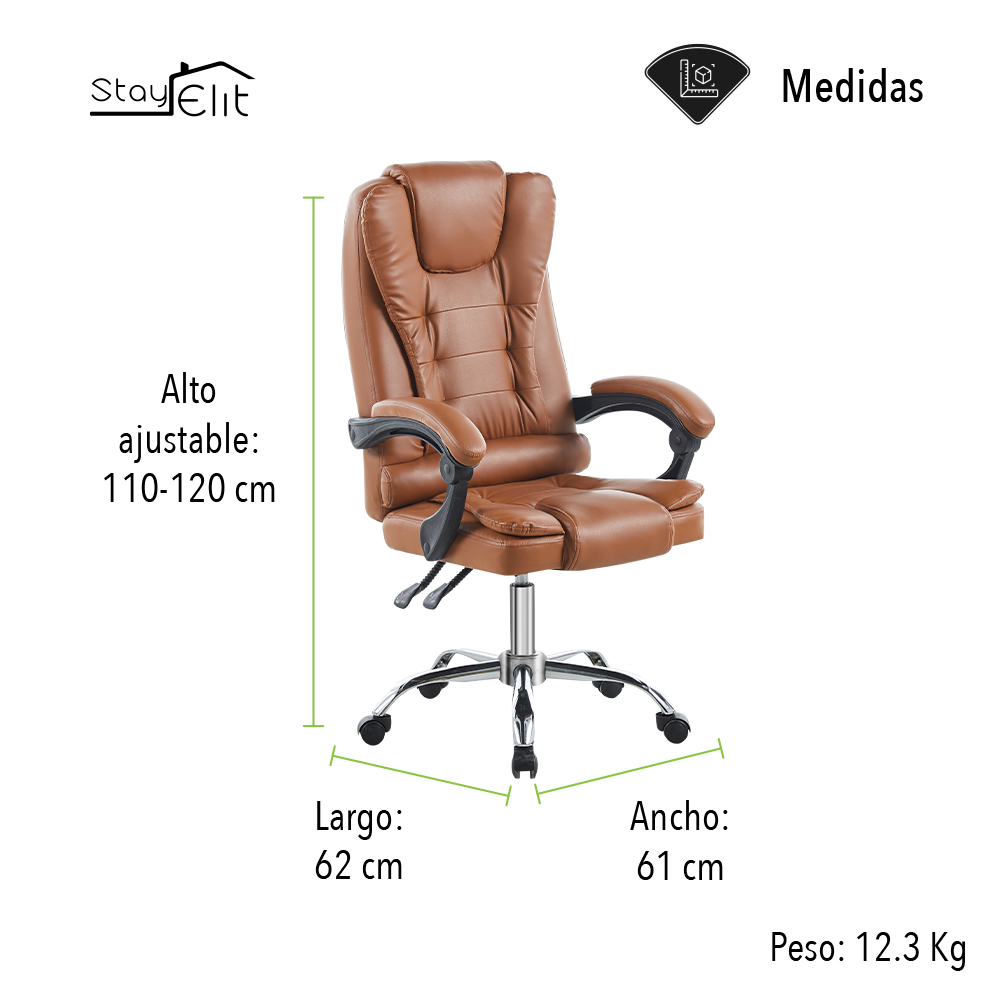 Silla Ejecutiva Premium Color Cafe.
