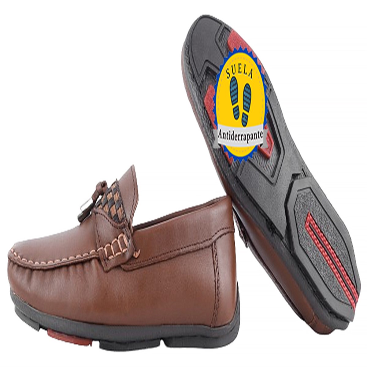 Zapato Niño Mocasín Cómodos 100% Piel Moda Café 3105-c.