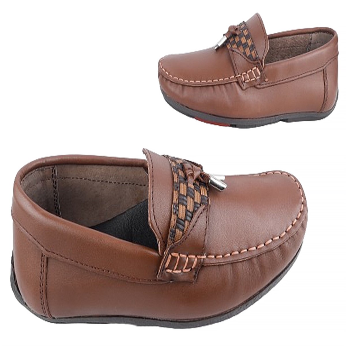 Zapato Niño Mocasín Cómodos 100% Piel Moda Café 3105-c.