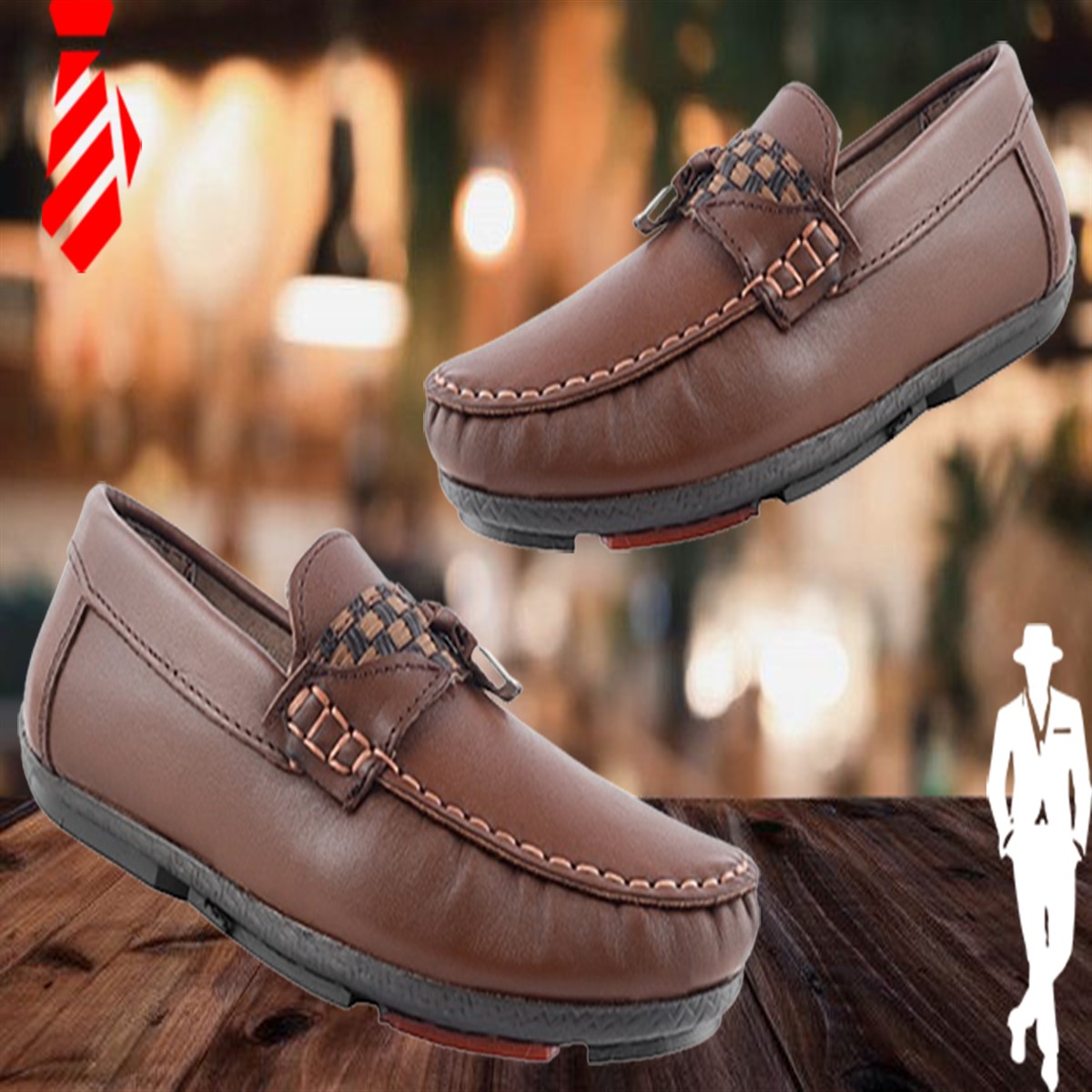 Zapato Niño Mocasín Cómodos 100% Piel Moda Café 3105-c.