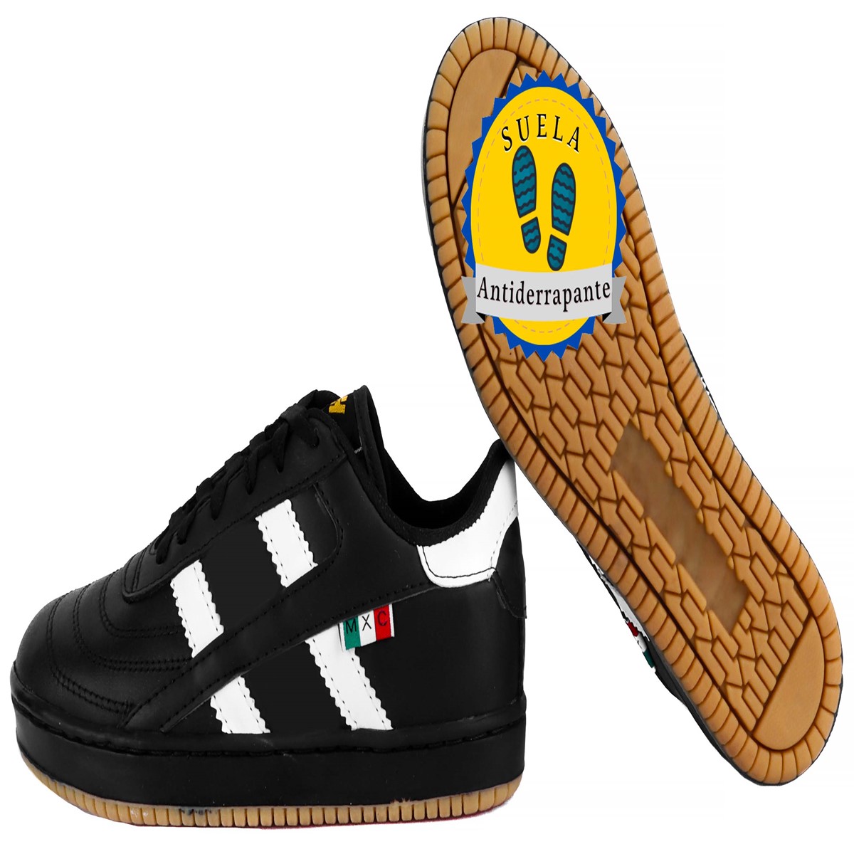 Tenis Hombre Fútbol Rápido Cosidos Soccer 100% Piel 1507-NB.