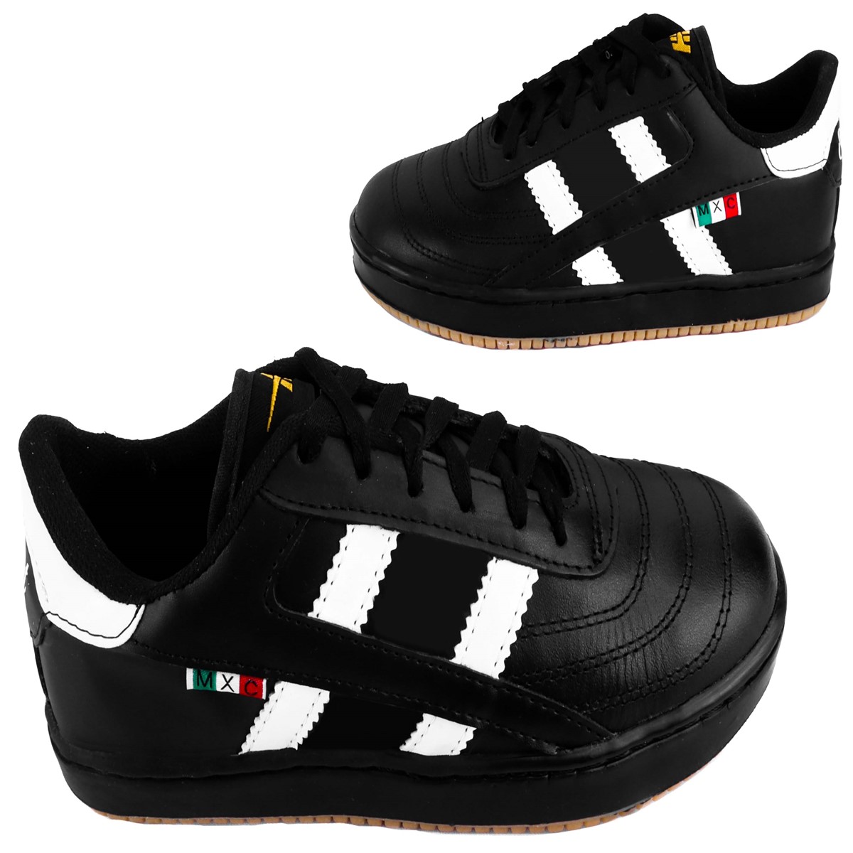 Tenis Hombre Fútbol Rápido Cosidos Soccer 100% Piel 1507-NB.