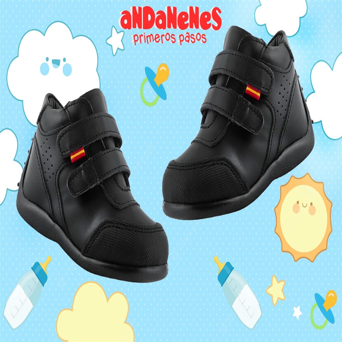 Zapato Bota Niño Andanenes Moda 100% Piel Cómodos 6409-n