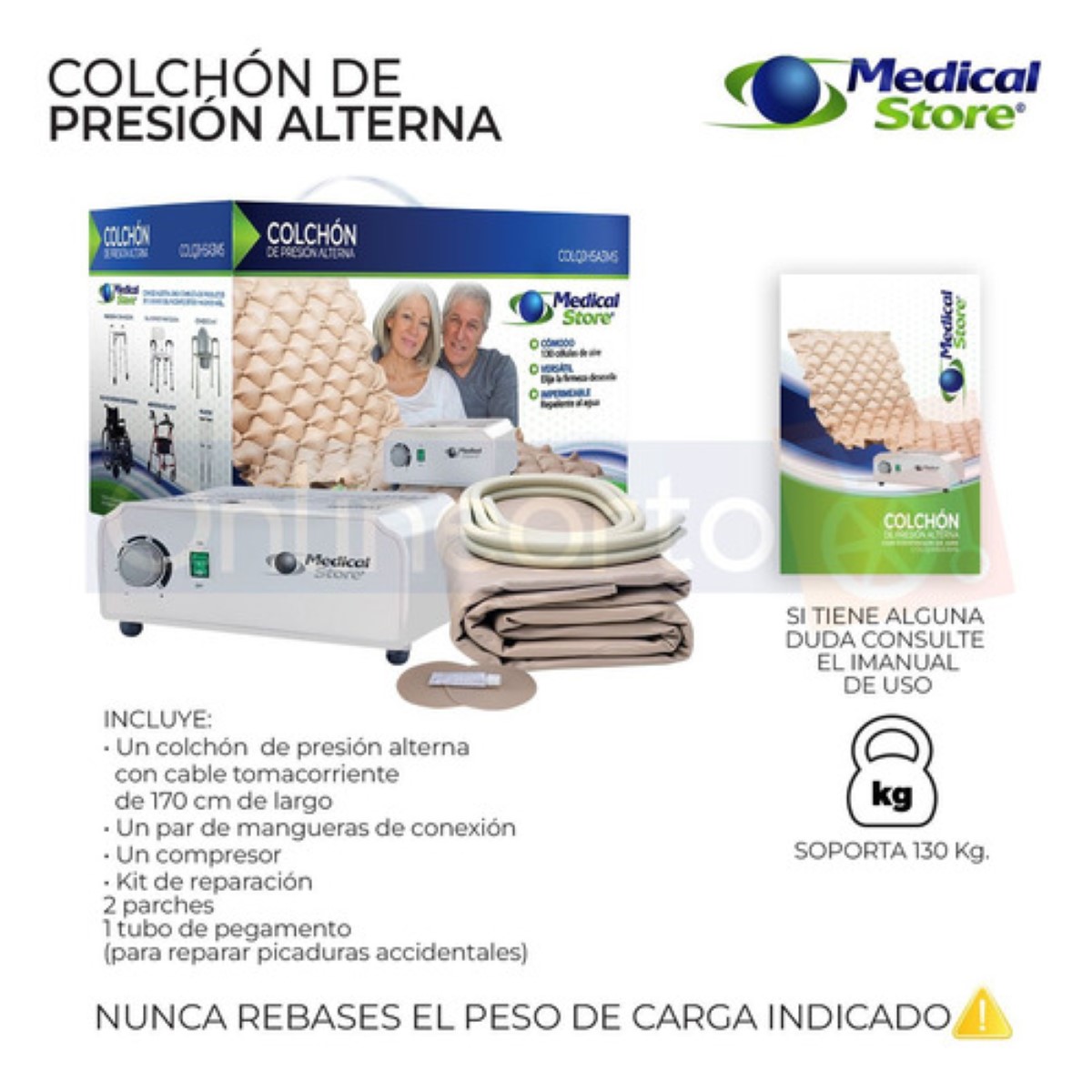 Colchon De Aire Presion Alterna Antiescaras Blanco