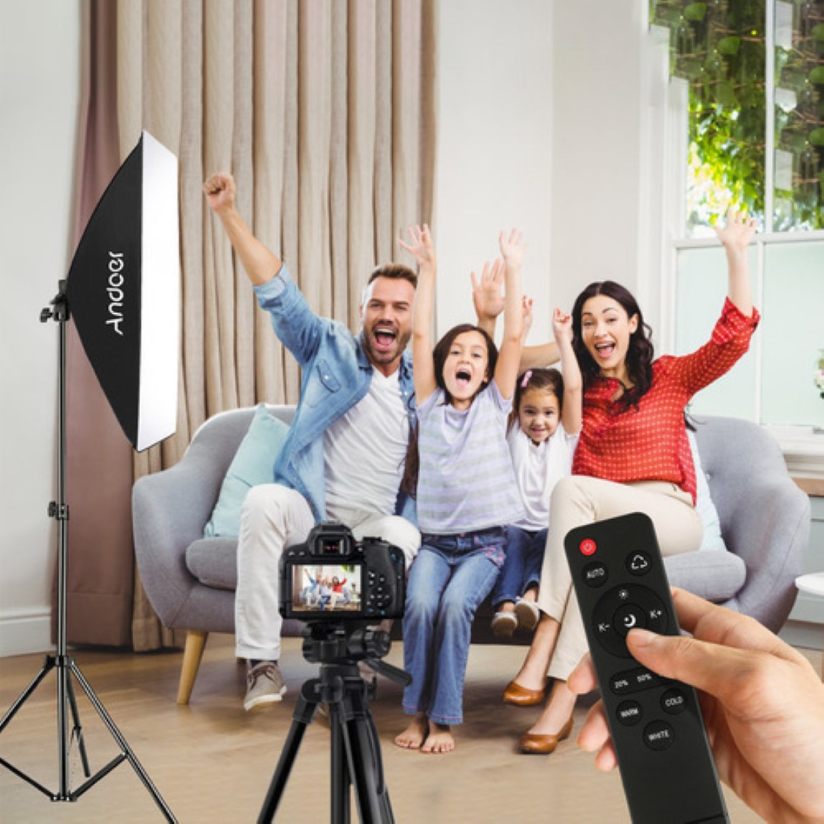 Kit De Luces De Fotografía De Estudio Softbox 200cm negro