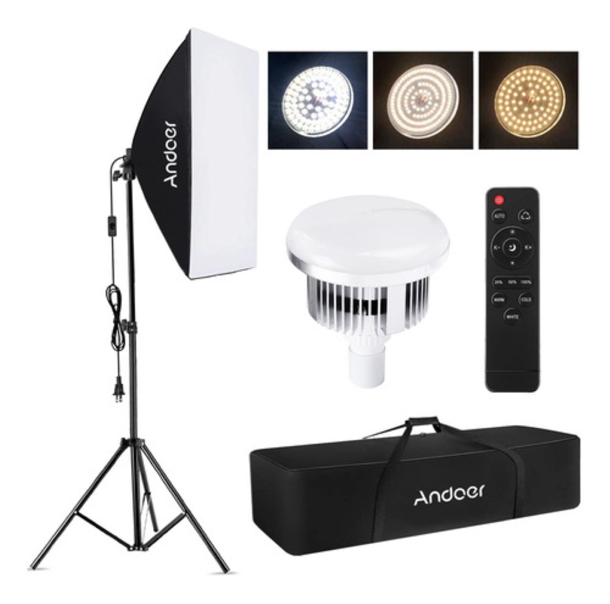 Kit De Luces De Fotografía De Estudio Softbox 200cm negro