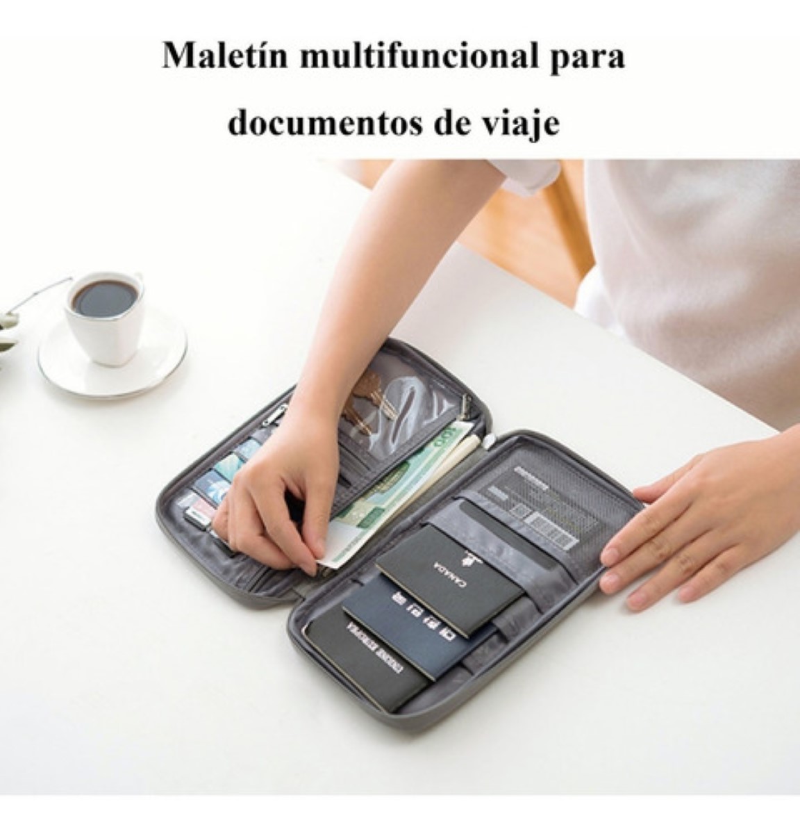 Cartera De Pasaporte Porta Pasaporte Visa Bolsa De Viaje AZUL MARINO