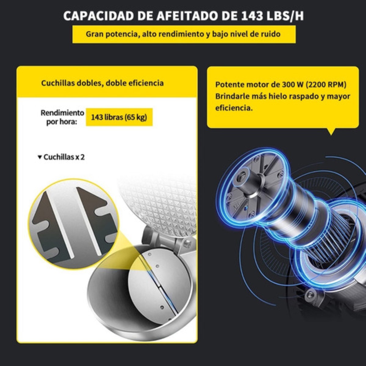 Maquina Raspados Triturador Hielo Triturador Cuchillo Doble ROJO