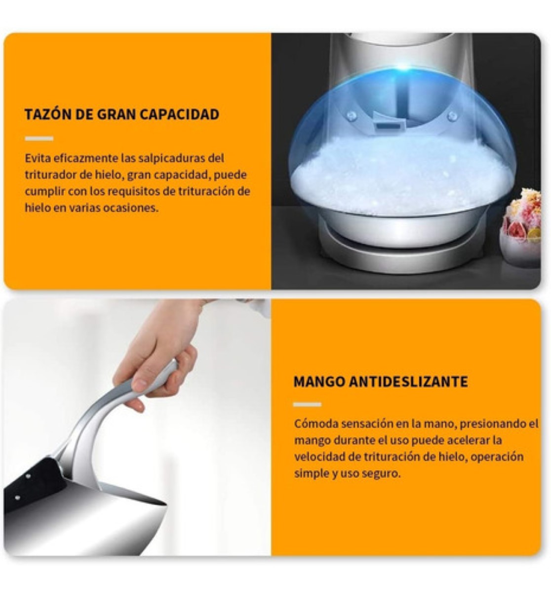 Maquina Raspados Triturador Hielo Triturador Cuchillo Doble ROJO