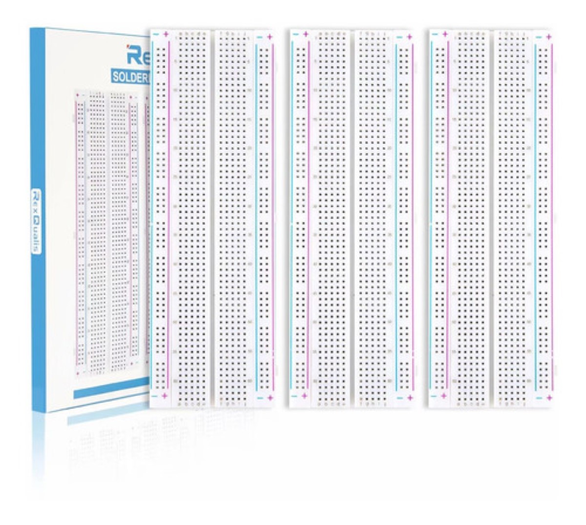 3 Piezas Protoboard 830 Puntos Mb-102 Para Arduino BLANCO