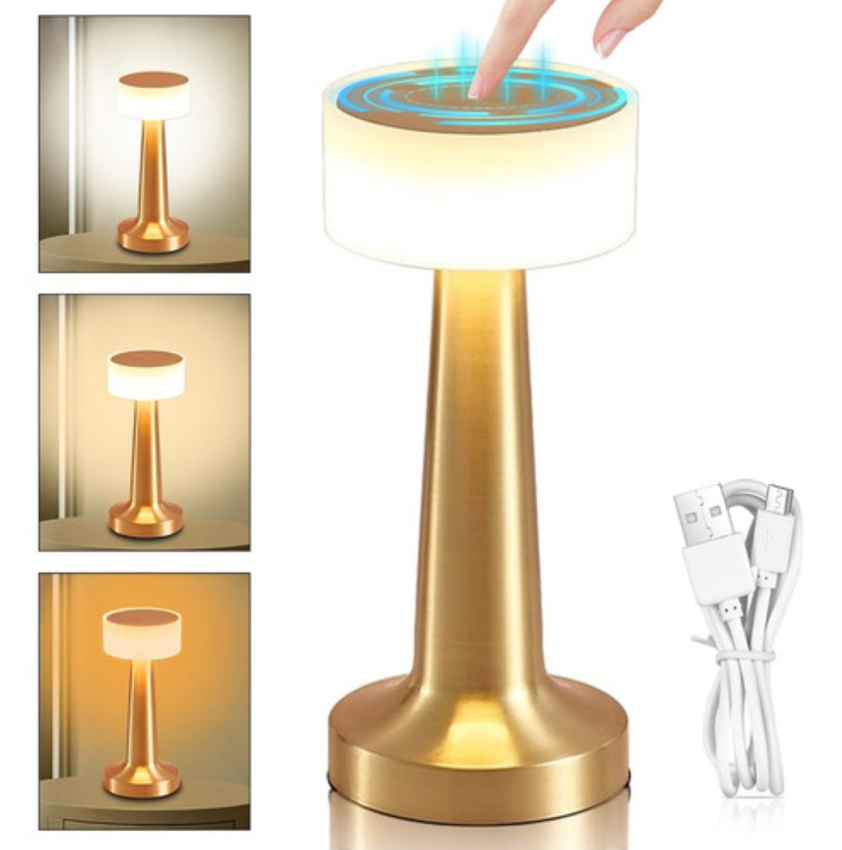 LÁMPARA DE MESA PARA RESTAURANTE AMBIENTE AMBIENTE LED DORADO/BLANCO