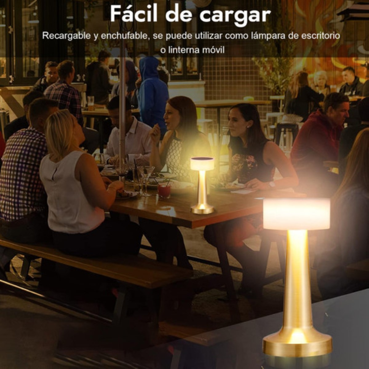 LÁMPARA DE MESA PARA RESTAURANTE AMBIENTE AMBIENTE LED DORADO/BLANCO