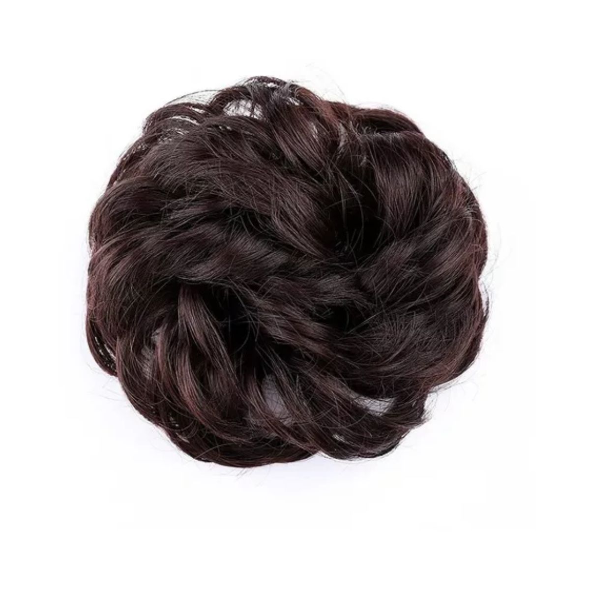 Extensión De Cabello Moño Chongo Postizo Grande 2 Piezas Marrón oscuro