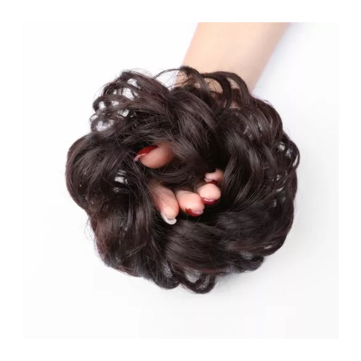 Extensión De Cabello Moño Chongo Postizo Grande 2 Piezas Marrón oscuro