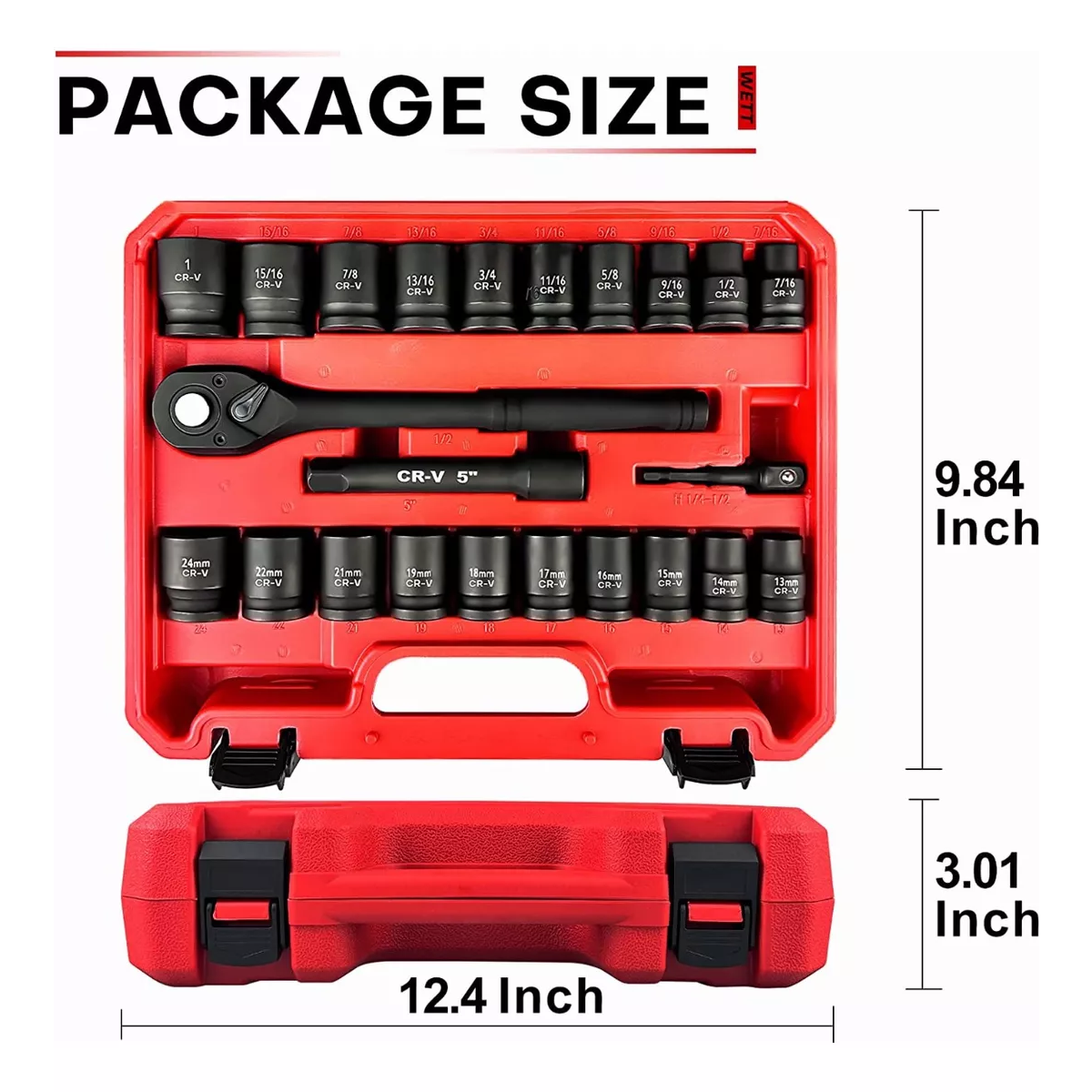 Juego De Herramientas Mecánicas Autocle 24pcs Dados Kit 1/2'