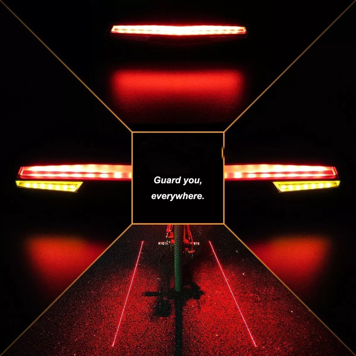 Luz Led Trasera Láser Direccional Para Bicicleta Recargable