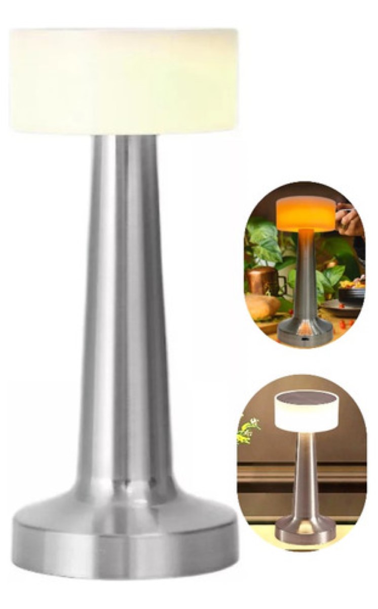 Lámpara de mesa sin cable LED USB Batería recargable Barra de escritorio  Lámpara de mesa dormitorio noche luz de aluminio restaurante restaurante luz