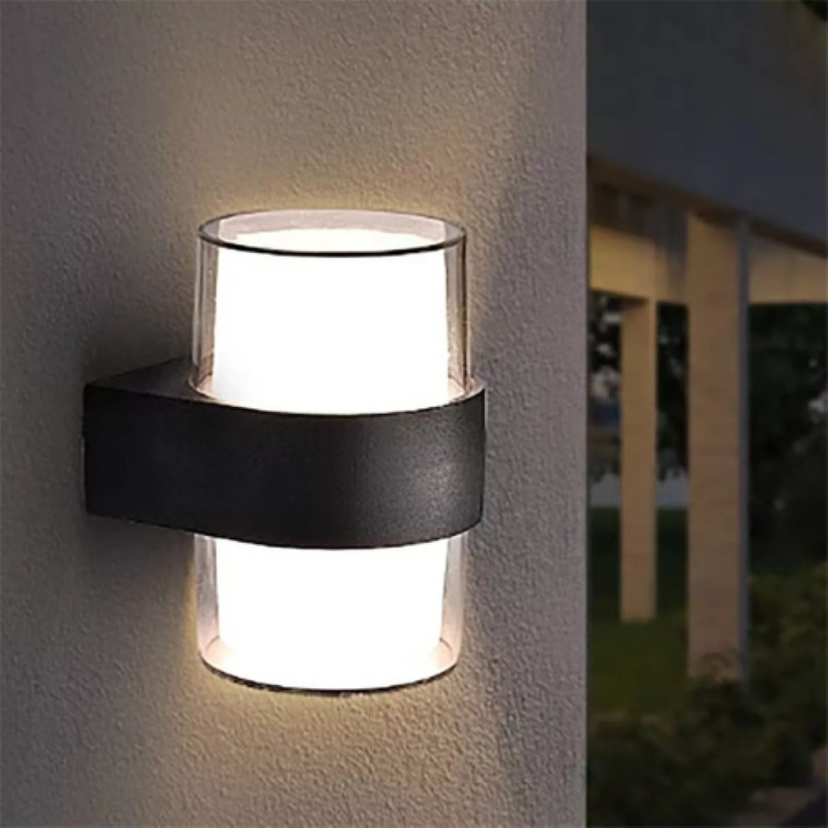 Lámpara Led De Pared Moderna 12w Para Exterior Arbotante negro/blanco