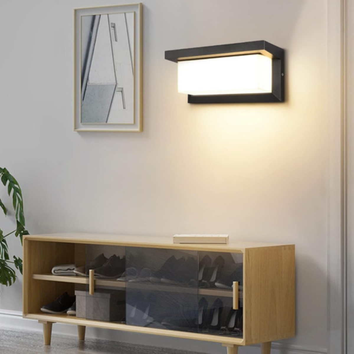 Lámpara De Pared Impermeable Para Exterior Arbotante Moderna negro