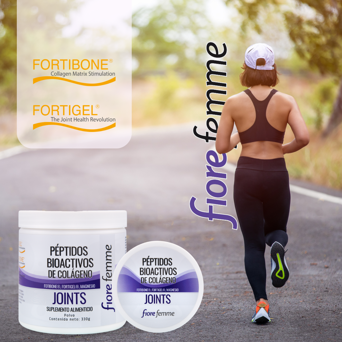 Fiore Femme Péptidos bioactivos de Colágeno 330 g  Fotibone  Fortigel Magnesio 