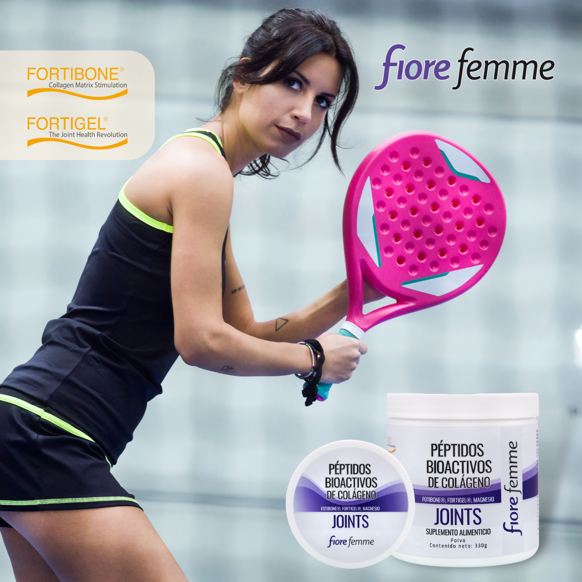 Fiore Femme Péptidos bioactivos de Colágeno 330 g  Fotibone  Fortigel Magnesio 