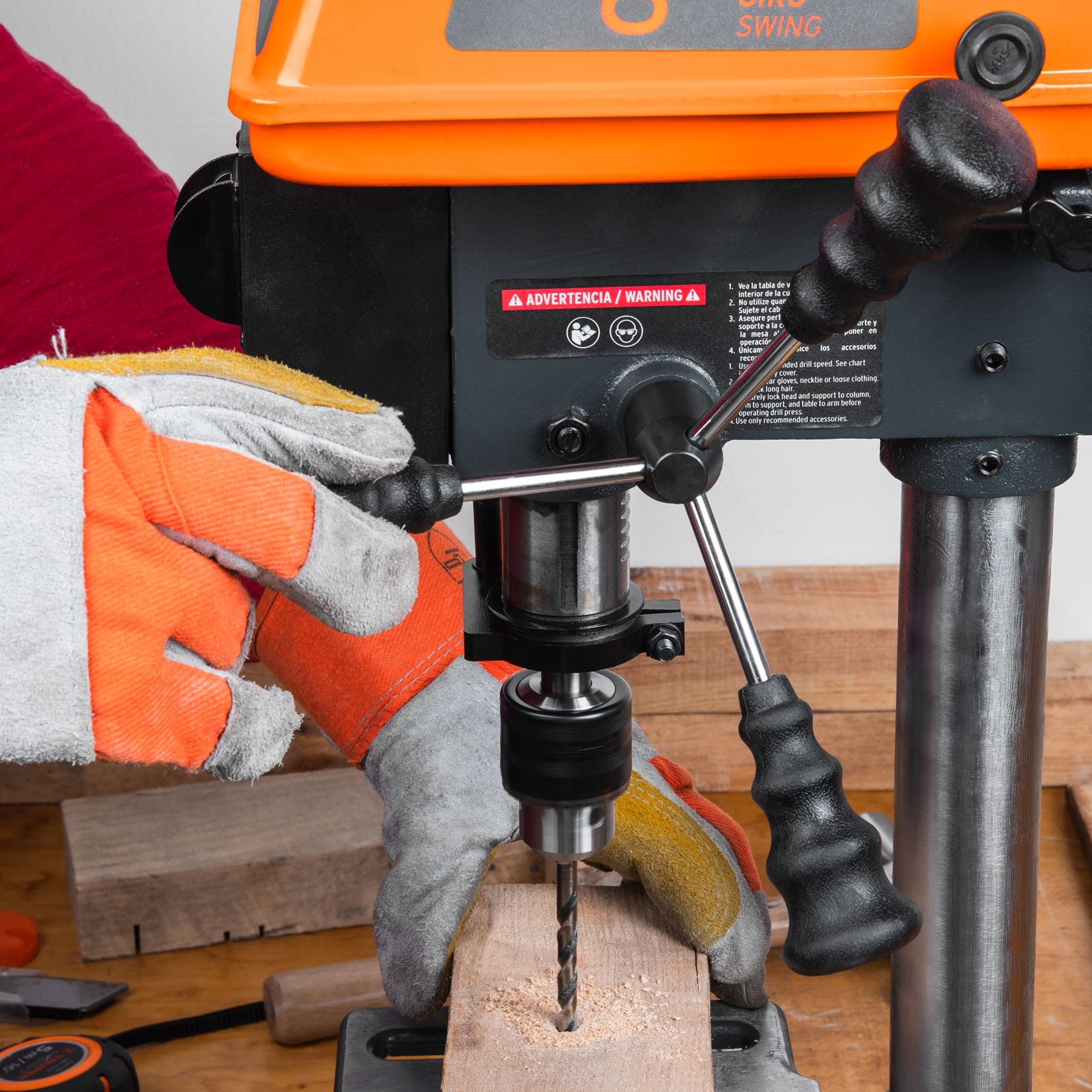 TALADRO DE PISO 8", 1/3 HP (250 W), BROQUERO 1/2", TRUPER 16174