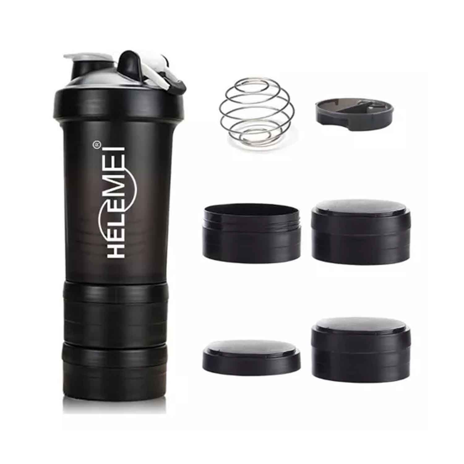 Vaso Mezclador Shaker Multifuncional Compraymas Para Deporte Vaso Proteina  650ml Fitness Agua Color Negro