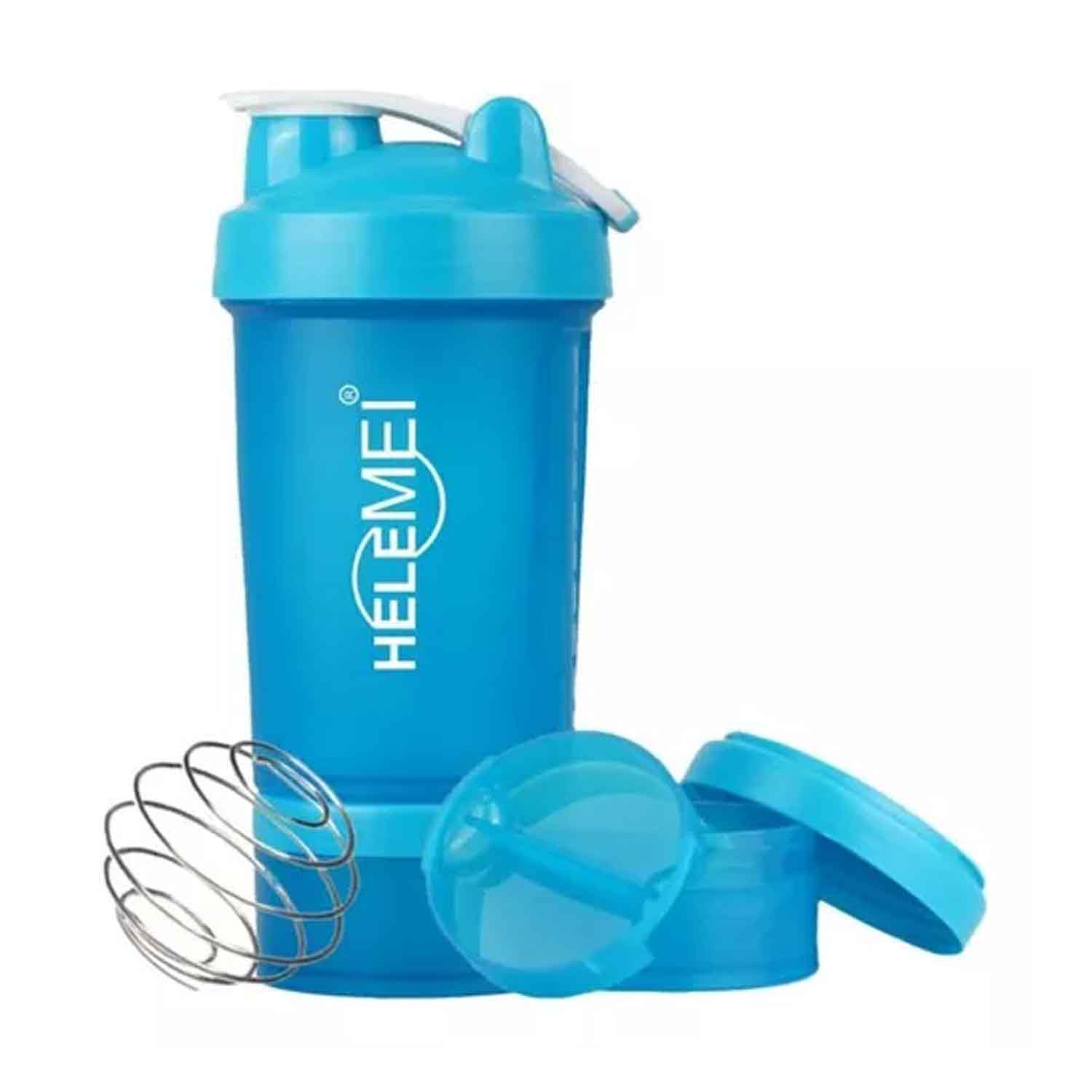 Vaso Mezclador Shaker Multifuncional Compraymas Para Deporte Vaso Proteina 650ml Fitness Agua Color Azul
