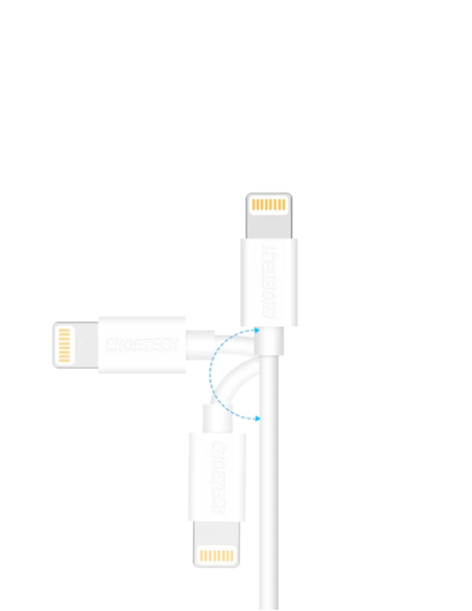 Cable Choetech USB a Tipo Lightning Blanco  .