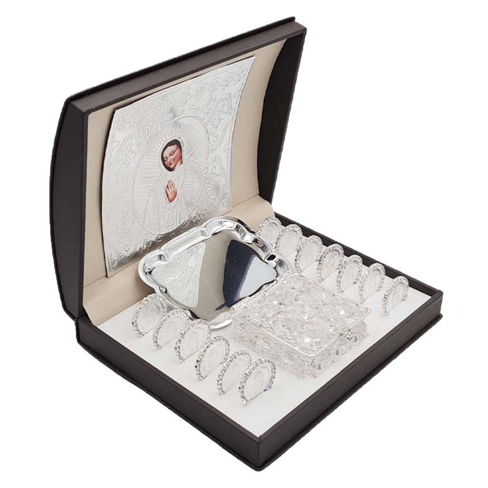 Arras Matrimoniales Bañadas En Plata .999 Con Zirconias Virgen de Guadalupe